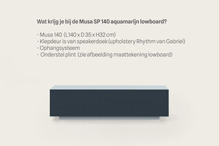 Tv-meubel, RAAT, Musa 140 SP, Aquamarijn, met lowboard